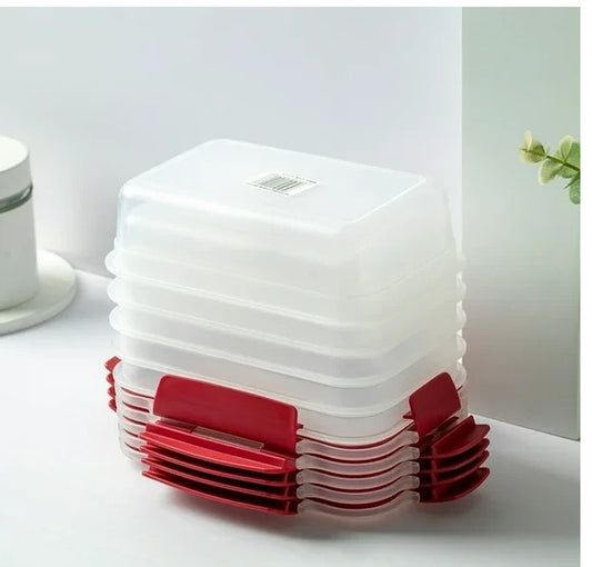 5-Pack Stackable Food Storage Containers – Airtight & Leakproof Set with Snap-Lock Lids