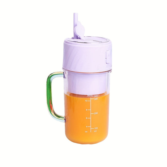 Portable Rechargeable Blender – Mini Travel Cup with Lid & Straw for Smoothies, Milkshakes & Juices